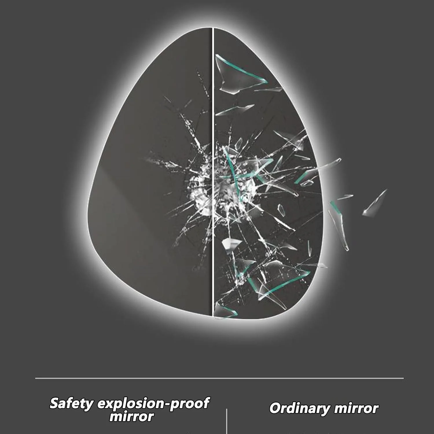 آینه آرایشی دیواری، آینه حمام با نور LED و ضد بخار، آینه دیواری با حسگر لمسی، بدون قاب و ضد مه، 3 حالت نور (رنگ: A، اندازه: 75 * 100 سانتی متر)