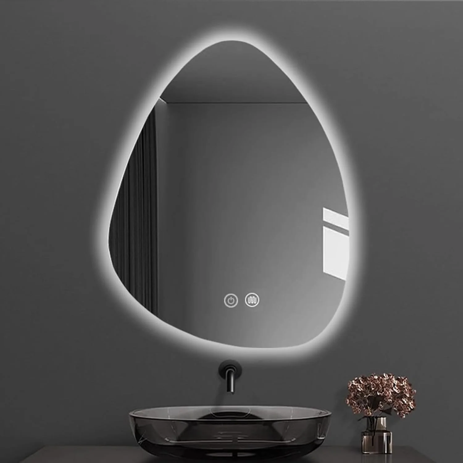 آینه آرایشی دیواری، آینه حمام با نور LED و ضد بخار، آینه دیواری با حسگر لمسی، بدون قاب و ضد مه، 3 حالت نور (رنگ: A، اندازه: 70 * 90 سانتی متر) آینه آرایشی دیواری، آینه حمام با نور LED و ضد بخار، آینه دیواری با حسگر لمسی، بدون قاب و ضد مه، 3 حالت نور (رنگ: A، اندازه: 70 * 90 سانتی متر)