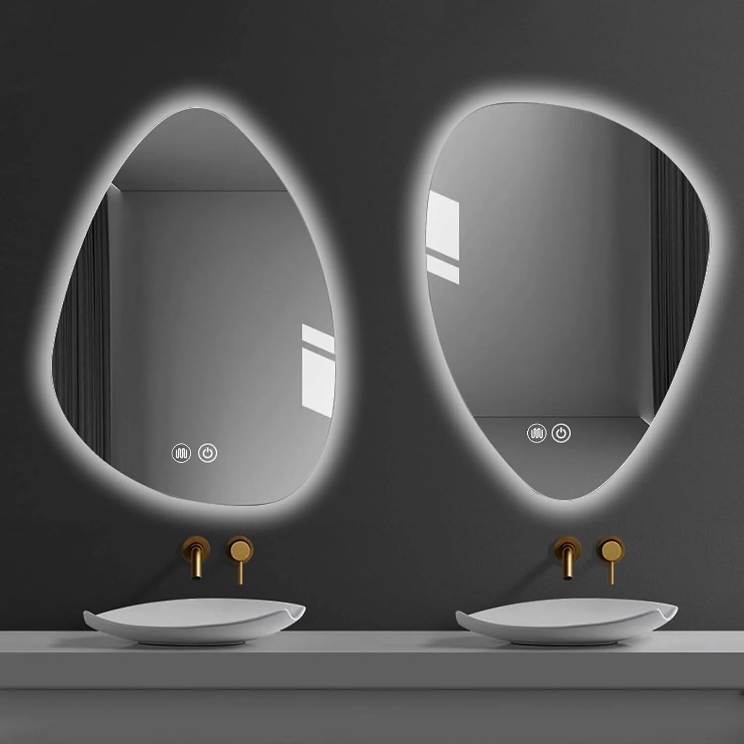 آینه آرایشی دیواری، آینه حمام با نور LED و ضد بخار، آینه دیواری با حسگر لمسی، بدون قاب و ضد مه، 3 حالت نور (رنگ: A، اندازه: 70 * 90 سانتی متر) آینه آرایشی دیواری، آینه حمام با نور LED و ضد بخار، آینه دیواری با حسگر لمسی، بدون قاب و ضد مه، 3 حالت نور (رنگ: A، اندازه: 70 * 90 سانتی متر)