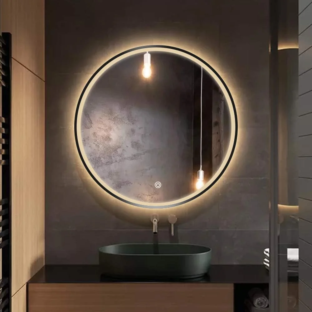 آینه دیواری برای حمام، آینه قاب آلیاژ آلومینیوم حمام LED آرایشی طلایی گرد دیواری روشویی حمام با لامپ آینه دیواری برای حمام، آینه قاب آلیاژ آلومینیوم حمام LED آرایشی طلایی گرد دیواری روشویی حمام با لامپ