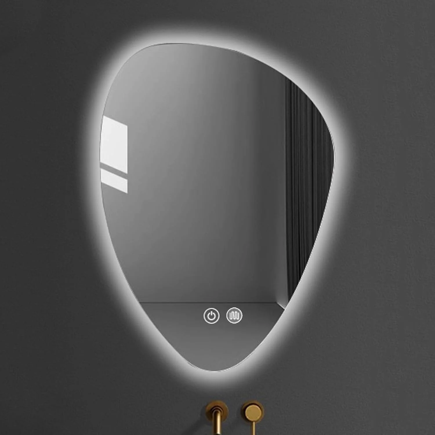 آینه آرایشی دیواری، آینه حمام با نور LED و ضد بخار، آینه دیواری با حسگر لمسی، بدون قاب و ضد مه، 3 حالت نور (رنگ: B، اندازه: 75 * 100 سانتی متر) آینه آرایشی دیواری، آینه حمام با نور LED و ضد بخار، آینه دیواری با حسگر لمسی، بدون قاب و ضد مه، 3 حالت نور (رنگ: B، اندازه: 75 * 100 سانتی متر)