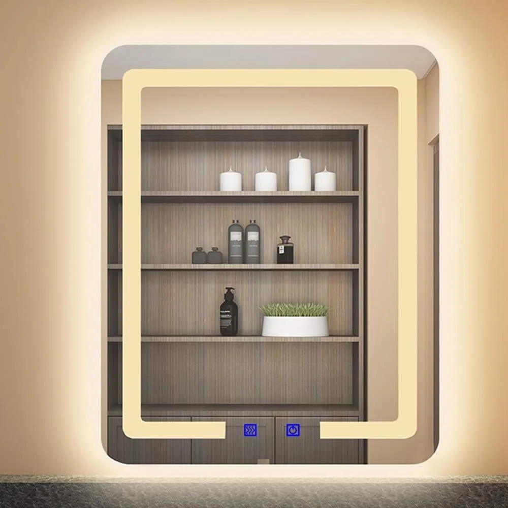 آینه دیواری برای حمام، آینه لمسی + نور پس زمینه ساده و بدون قاب هوشمند برای حمام آینه دیواری برای حمام، آینه لمسی + نور پس زمینه ساده و بدون قاب هوشمند برای حمام