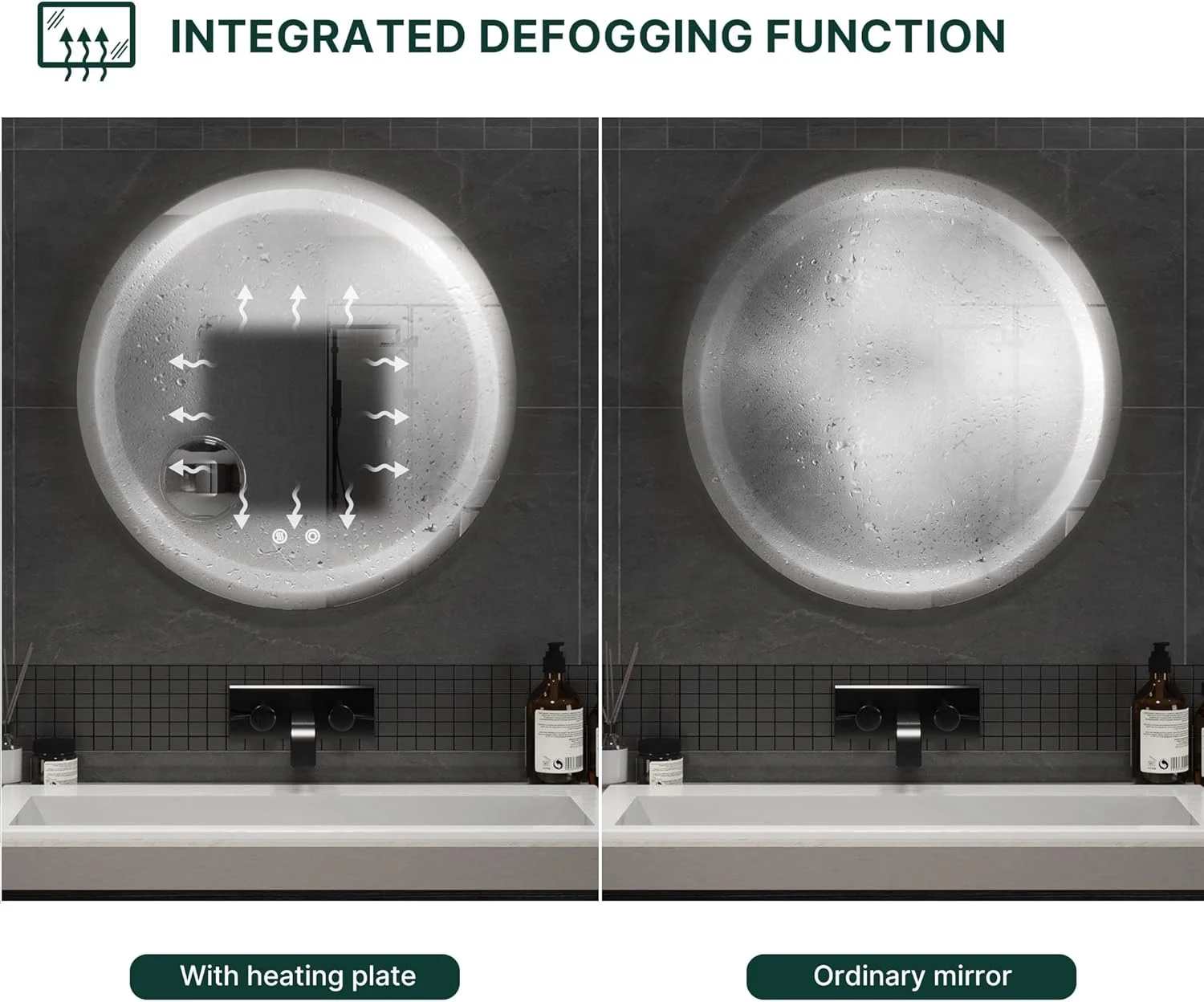 آینه گرد 600 میلیمتری موندیر مناسب حمام با چراغهای LED، آینه روشویی دیواری نورانی با قابلیت تنظیم 3 رنگ نور، ضد بخار و دارای ذرهبین 5x، مناسب برای حمام (3000 کلوین - 6500 کلوین) آینه گرد 600 میلیمتری موندیر مناسب حمام با چراغهای LED، آینه روشویی دیواری نورانی با قابلیت تنظیم 3 رنگ نور، ضد بخار و دارای ذرهبین 5x، مناسب برای حمام (3000 کلوین - 6500 کلوین)