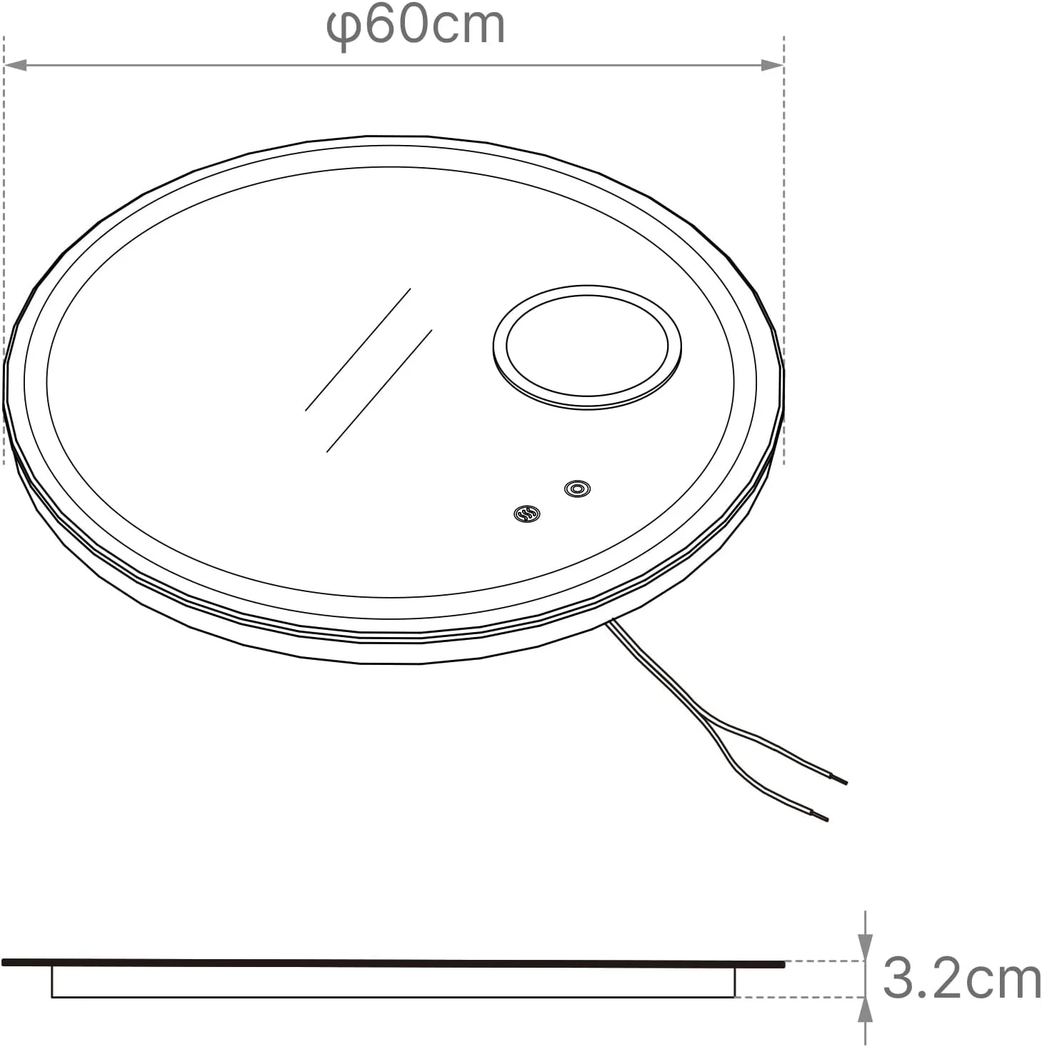 آینه گرد 600 میلیمتری موندیر مناسب حمام با چراغهای LED، آینه روشویی دیواری نورانی با قابلیت تنظیم 3 رنگ نور، ضد بخار و دارای ذرهبین 5x، مناسب برای حمام (3000 کلوین - 6500 کلوین) آینه گرد 600 میلیمتری موندیر مناسب حمام با چراغهای LED، آینه روشویی دیواری نورانی با قابلیت تنظیم 3 رنگ نور، ضد بخار و دارای ذرهبین 5x، مناسب برای حمام (3000 کلوین - 6500 کلوین)