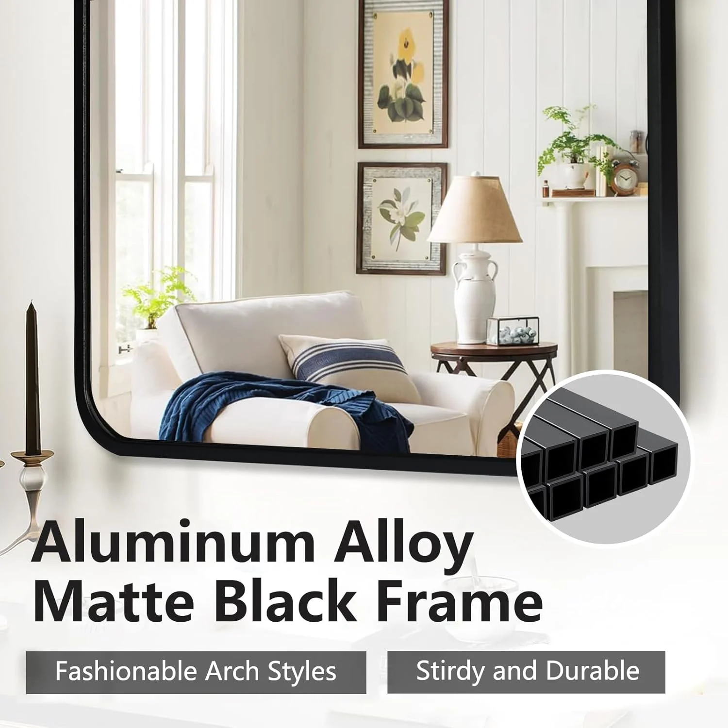 آینه دیواری حمام ModernTop با ابعاد 70×50 سانتی متر - قاب آلیاژ آلومینیوم مشکی، نصب دوگانه افقی/عمودی، آینه مربعی مدرن برای دکوراسیون حمام، طراحی بادوام و مقاوم در برابر زنگ زدگی آینه دیواری حمام ModernTop با ابعاد 70×50 سانتی متر - قاب آلیاژ آلومینیوم مشکی، نصب دوگانه افقی/عمودی، آینه مربعی مدرن برای دکوراسیون حمام، طراحی بادوام و مقاوم در برابر زنگ زدگی