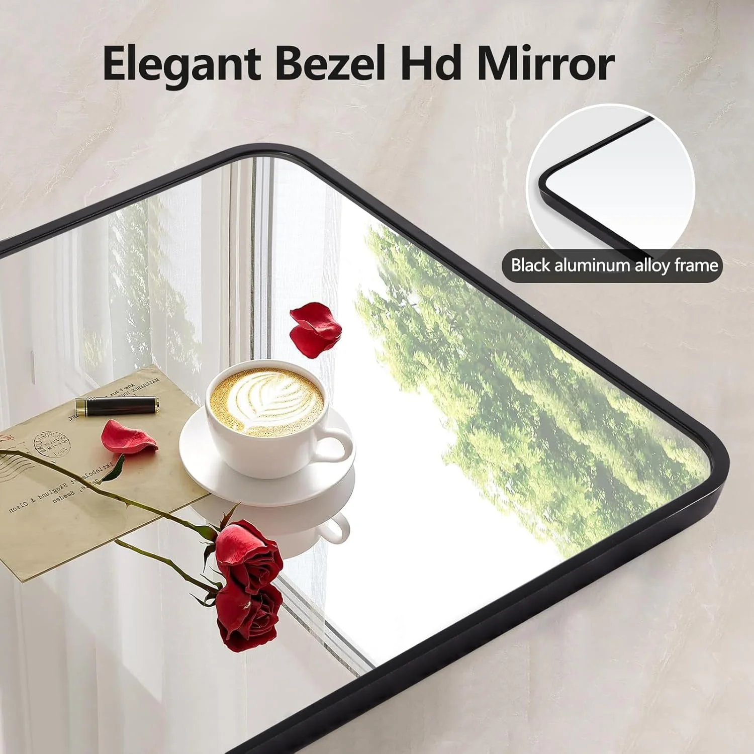 آینه دیواری حمام ModernTop با ابعاد 70×50 سانتی متر - قاب آلیاژ آلومینیوم مشکی، نصب دوگانه افقی/عمودی، آینه مربعی مدرن برای دکوراسیون حمام، طراحی بادوام و مقاوم در برابر زنگ زدگی آینه دیواری حمام ModernTop با ابعاد 70×50 سانتی متر - قاب آلیاژ آلومینیوم مشکی، نصب دوگانه افقی/عمودی، آینه مربعی مدرن برای دکوراسیون حمام، طراحی بادوام و مقاوم در برابر زنگ زدگی