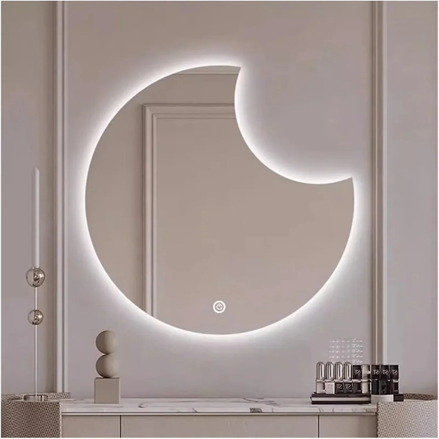 آینه آرایشی ال ای دی مدرن 32 اینچی با نورپردازی، مناسب دیوار حمام، دارای 3 رنگ قابل تنظیم برای خوابگاه - آینه آرایشی، آینه های حمام آینه آرایشی ال ای دی مدرن 32 اینچی با نورپردازی، مناسب دیوار حمام، دارای 3 رنگ قابل تنظیم برای خوابگاه - آینه آرایشی، آینه های حمام