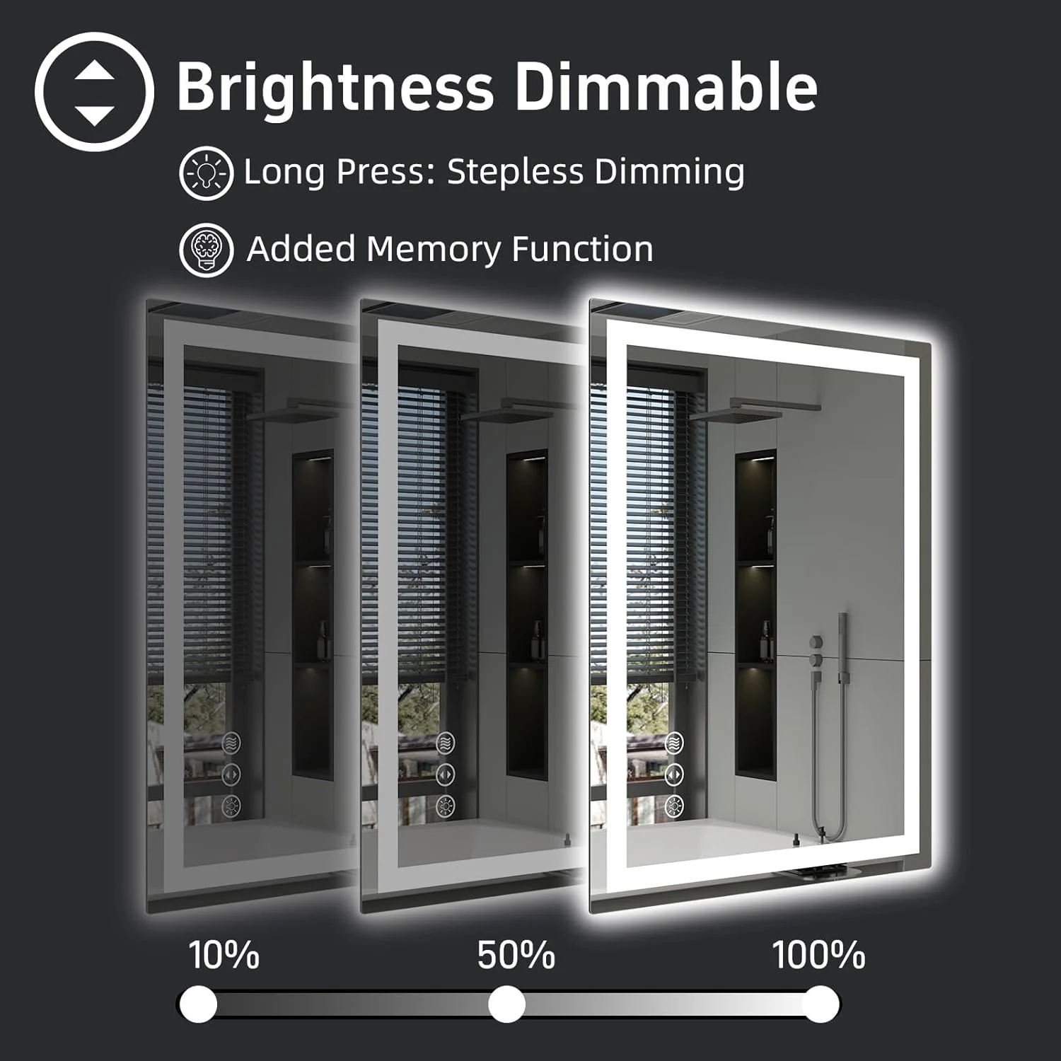 آینه حمام LED miskerm با ابعاد 81 در 61 سانتیمتر، دارای چراغ، ضد بخار، نور پسزمینه و نور جلو قابل تنظیم، آینه روشویی حمام چراغدار برای دیوار آینه حمام LED miskerm با ابعاد 81 در 61 سانتیمتر، دارای چراغ، ضد بخار، نور پسزمینه و نور جلو قابل تنظیم، آینه روشویی حمام چراغدار برای دیوار