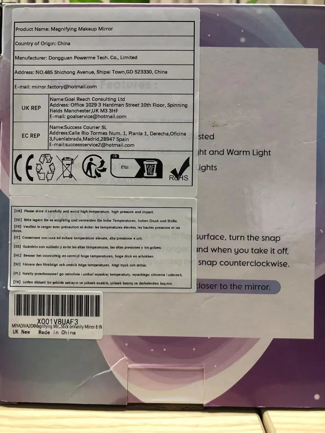 آینه بزرگنمایی دار چراغ دار ارتقا یافته MIYADIVA 2025، آینه آرایشی چراغ دار 20 برابر با مکنده و موچین، آینه روشنایی 3 رنگ، آرایش با چراغ 8 اینچی