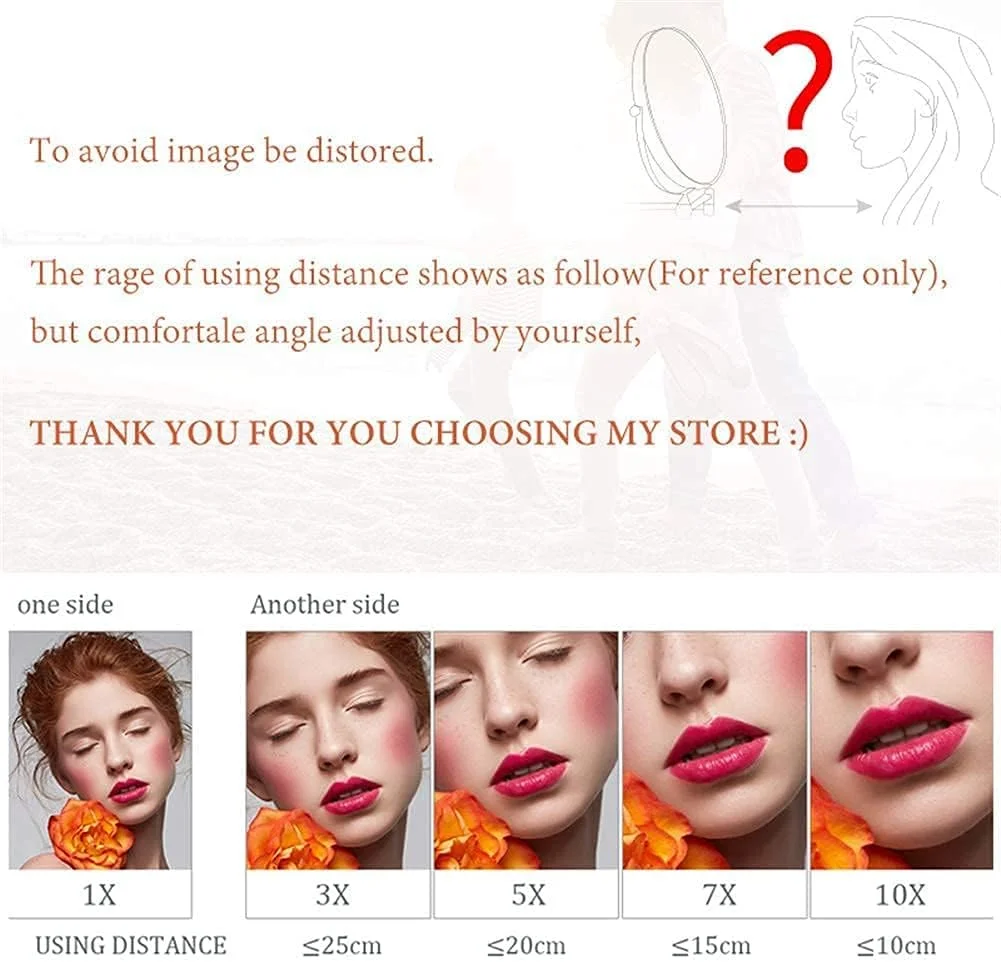 آینه آرایشی دیواری LED با نور پس زمینه، 8 اینچی، نیکل، دو طرفه، برنجی، قابل افزایش طول، مناسب حمام، با بزرگنمایی، دارای کلید و دوشاخه 5X Leunlee آینه آرایشی دیواری LED با نور پس زمینه، 8 اینچی، نیکل، دو طرفه، برنجی، قابل افزایش طول، مناسب حمام، با بزرگنمایی، دارای کلید و دوشاخه 5X Leunlee