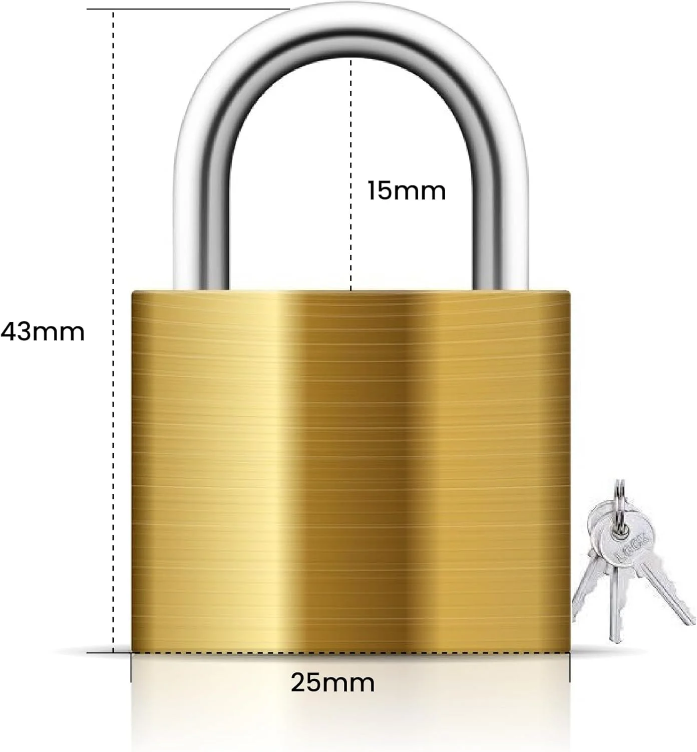 قفل آویز بیلا™ با کلید - قفل امنیتی بیرونی برای سوله، قفل چمدان، کوله پشتی، قفل کمد باشگاه، قفل چمدان گاراژ. (25 میلی متر)