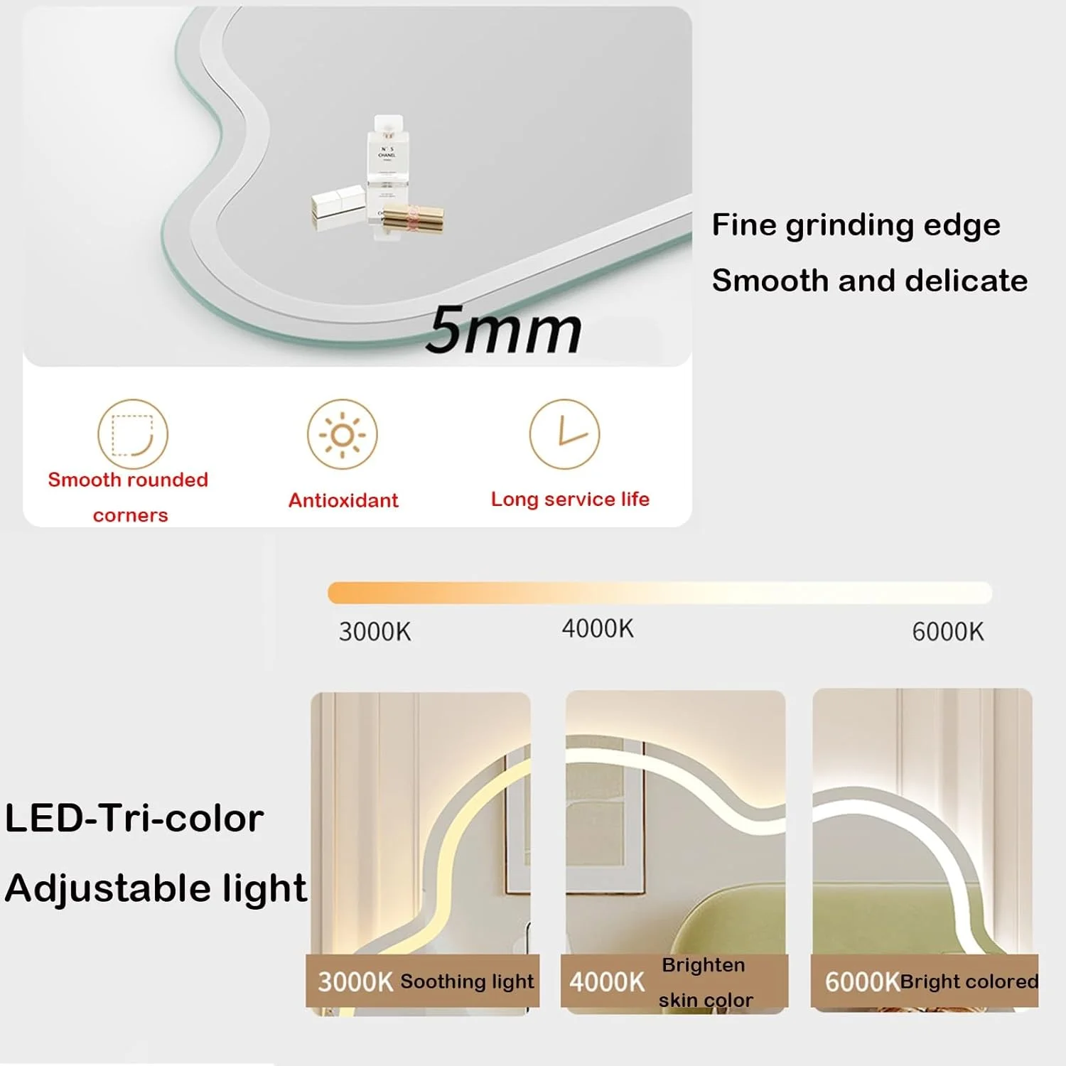 آینه های روشویی دیواری، آینه دیواری تزئینی آینه آویز برای حمام، آینه حمام با چراغ، آینه ال ای دی برای حمام، آینه روشن، نور قابل تنظیم ضد مه آینه های روشویی دیواری، آینه دیواری تزئینی آینه آویز برای حمام، آینه حمام با چراغ، آینه ال ای دی برای حمام، آینه روشن، نور قابل تنظیم ضد مه