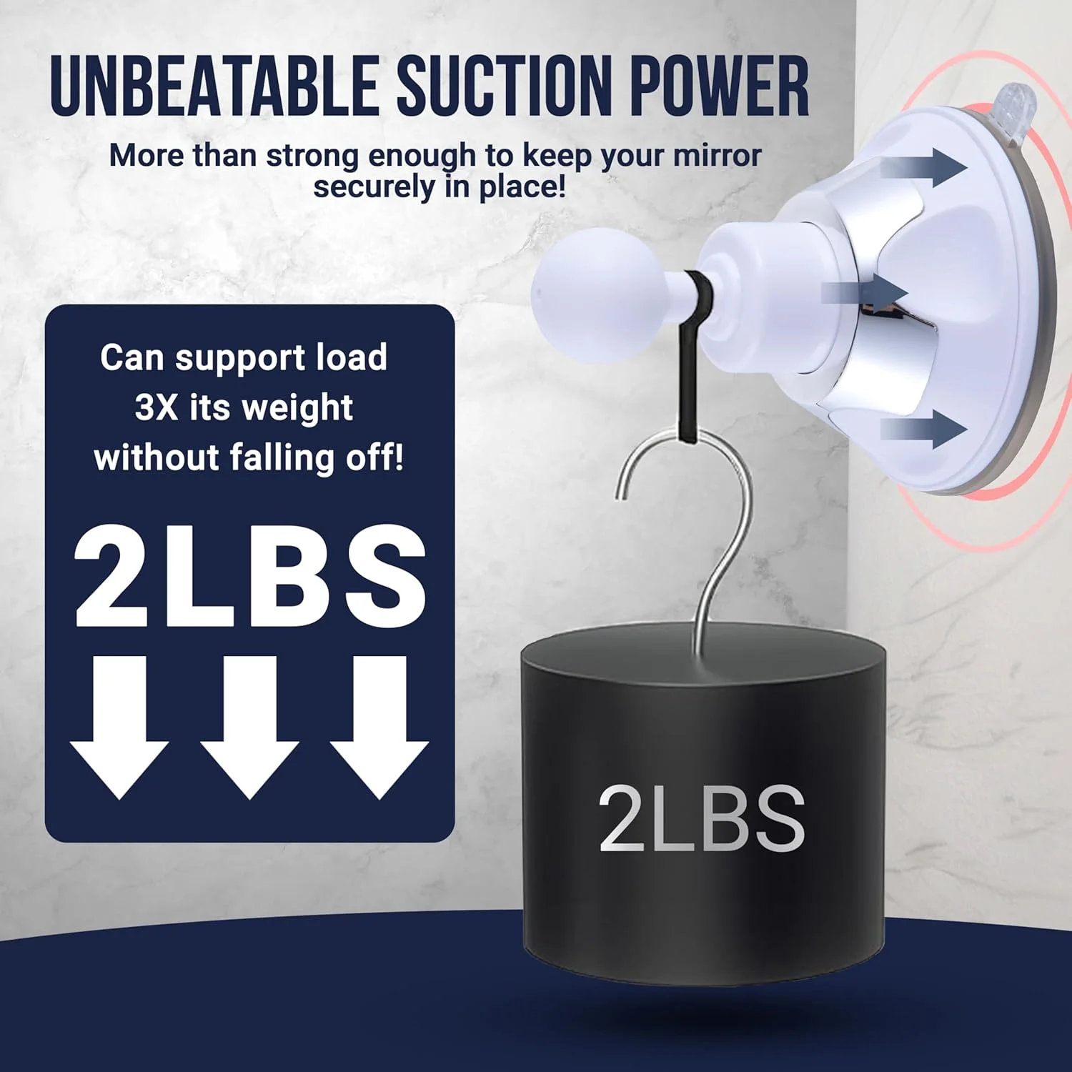 آینه ضد بخار دوش MIRRORVANA برای اصلاح صورت با مکش ارتقا یافته، سطح ضد بخار و ضد شکست و چرخش 360 درجه، 6.3" x 6.3" (کروم) آینه ضد بخار دوش MIRRORVANA برای اصلاح صورت با مکش ارتقا یافته، سطح ضد بخار و ضد شکست و چرخش 360 درجه، 6.3" x 6.3" (کروم)