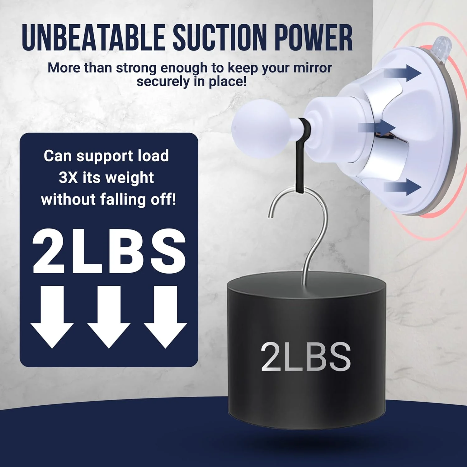 آینه ضد بخار Mirrorvana برای اصلاح صورت با مکنده قفلدار، 16x16 سانتیمتر آینه ضد بخار Mirrorvana برای اصلاح صورت با مکنده قفلدار، 16x16 سانتیمتر