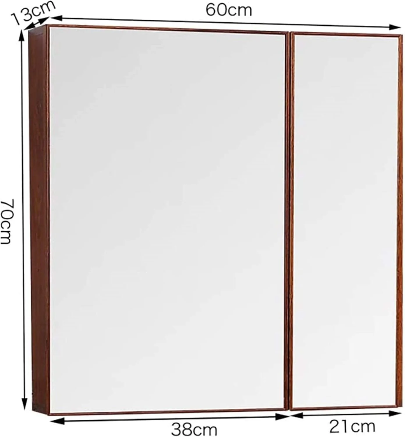 آینه کابینتی حمام آلومینیومی دیواری با آینه روشویی (طرح چوب قرمز 60x70x13 سانتی متر) (طرح چوب قرمز 60x70x13 سانتی متر)