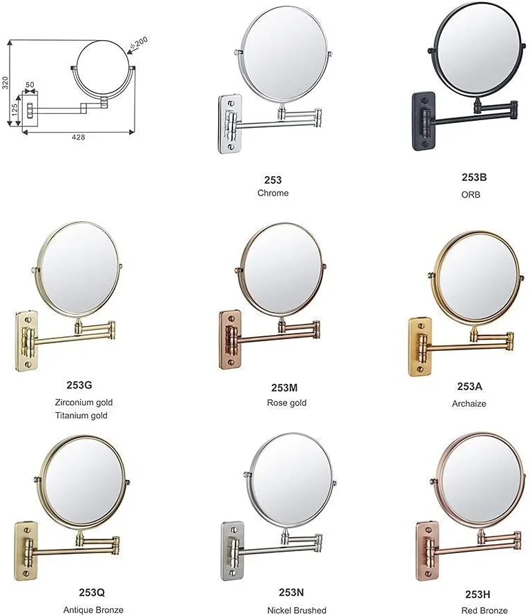 آینه آرایشی رومیزی، آینه اصلاح حمام، آینه دو طرفه تاشو با بازوهای تاشو و قابل تنظیم (رنگ: 253m، سایز: 6 اینچ) (253q 6 اینچ) آینه آرایشی رومیزی، آینه اصلاح حمام، آینه دو طرفه تاشو با بازوهای تاشو و قابل تنظیم (رنگ: 253m، سایز: 6 اینچ) (253q 6 اینچ)