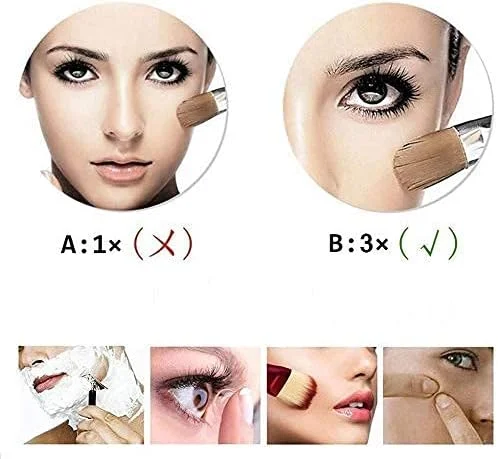 آینه حمام LED با نور برای روشویی هتل با سطح مربع بزرگنمایی 3 برابری قابل تنظیم و تلسکوپی با روکش کروم