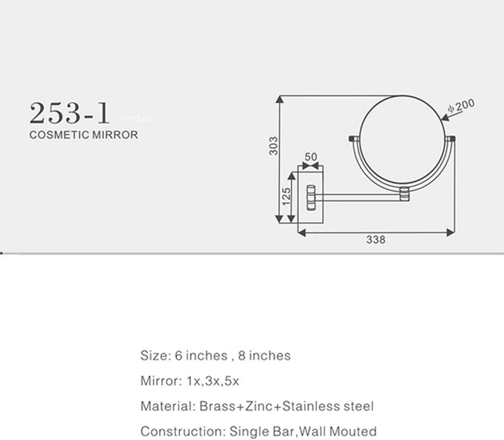 آینه آرایشی رومیزی، آینه اصلاح حمام، آینه دو طرفه تاشو با بازوهای تاشو و قابل تنظیم (رنگ: 253m، سایز: 6 اینچ) (253q 6 اینچ) آینه آرایشی رومیزی، آینه اصلاح حمام، آینه دو طرفه تاشو با بازوهای تاشو و قابل تنظیم (رنگ: 253m، سایز: 6 اینچ) (253q 6 اینچ)