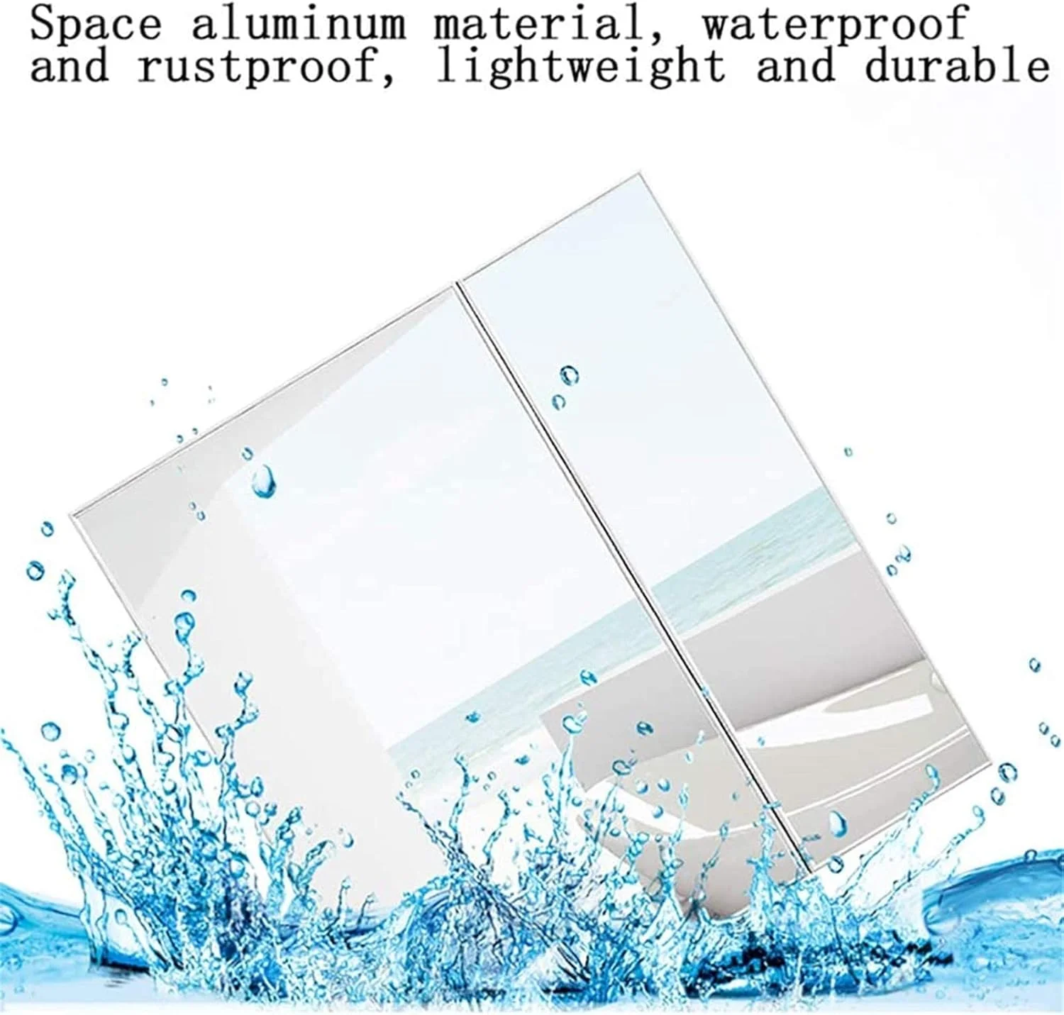 آینه کابینتی حمام آلومینیومی دیواری با آینه روشویی (طرح چوب قرمز 60x70x13 سانتی متر) (طرح چوب قرمز 60x70x13 سانتی متر)