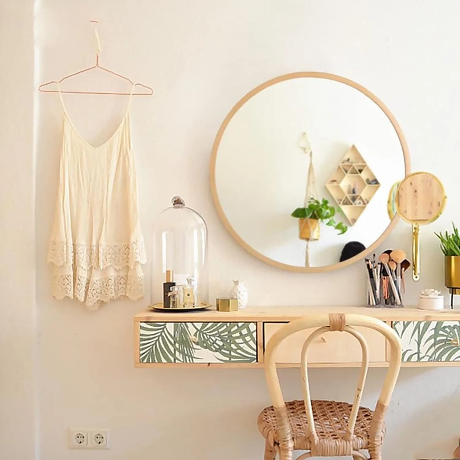 آینه گرد Mirrorize برای حمام، آینه دایره ای چوبی دیواری، آینه آرایشی قاب دار دایره ای، آینه دیواری برای اتاق نشیمن راهرو اتاق خواب، آینه آرایش آینه گرد Mirrorize برای حمام، آینه دایره ای چوبی دیواری، آینه آرایشی قاب دار دایره ای، آینه دیواری برای اتاق نشیمن راهرو اتاق خواب، آینه آرایش