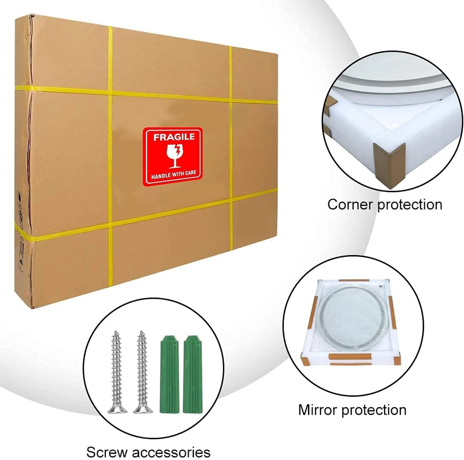 آینه شیشه ای ال ای دی MIRROR WORLD با حسگر لمسی برای حمام/3 رنگ (نور سفید، نور طبیعی، نور گرم)/آینه دیواری شیک برای اتاق نشیمن/اتاق خواب/اتاق رختکن و شکل گرد - 15x15 آینه شیشه ای ال ای دی MIRROR WORLD با حسگر لمسی برای حمام/3 رنگ (نور سفید، نور طبیعی، نور گرم)/آینه دیواری شیک برای اتاق نشیمن/اتاق خواب/اتاق رختکن و شکل گرد - 15x15