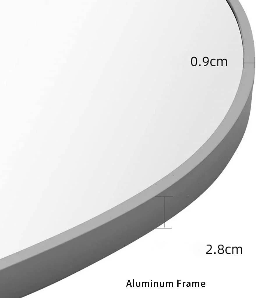 آینه قدی با قاب فلزی طرح کمانی مناسب دیوار، آینه حمام، آینه آرایش، آینه میز آرایش اتاق خواب، آینه ورودی (رنگ: سفید، سایز: 40 * 60 سانتی متر)