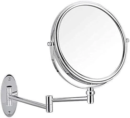 آینه آرایشی - آینه دو طرفه بزرگنمایی دیواری تاشو و جمع شونده مناسب حمام و آرایش