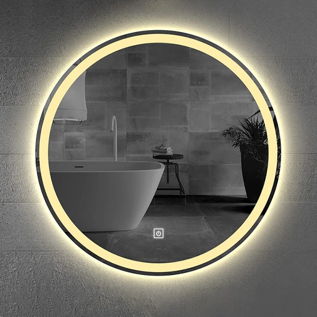 آینه دیواری LED، آینه گرد دیواری، آینه گرد، آینه حمام، آینه آرایش، آینه روشویی اتاق خواب، آینه دکور راهرو، آینه چراغ دار LED با کلید لمسی