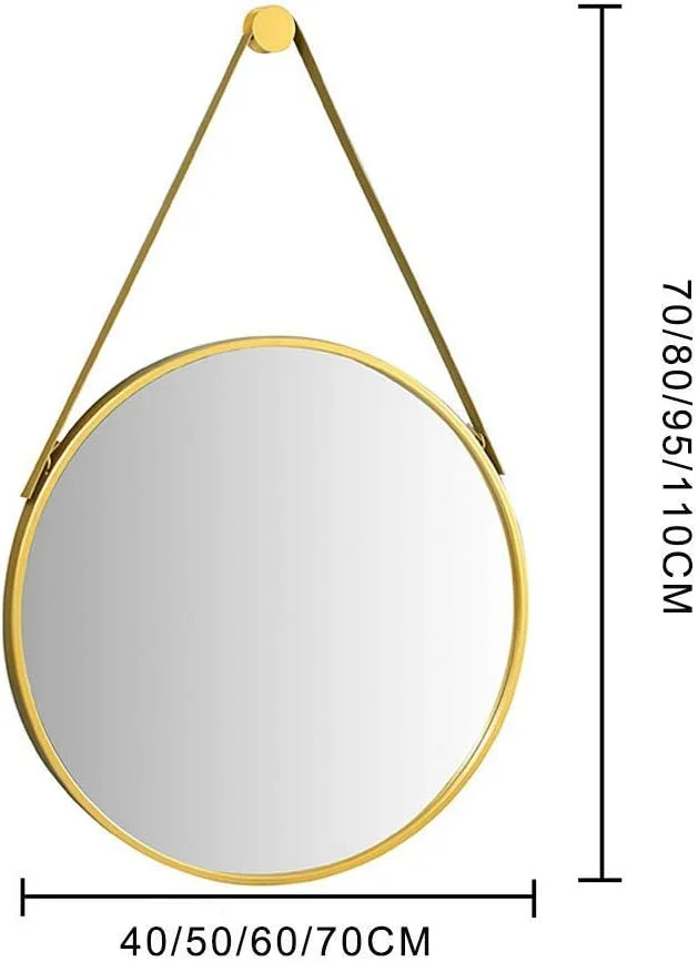 آینه آرایشی آینه حمام آینه رومیزی گرد با طناب آویز فلزی با کیفیت بالا برای اتاق خواب/طلایی/40 سانتی متر (رنگ: طلایی، اندازه: 50 سانتی متر) آینه آرایشی آینه حمام آینه رومیزی گرد با طناب آویز فلزی با کیفیت بالا برای اتاق خواب/طلایی/40 سانتی متر (رنگ: طلایی، اندازه: 50 سانتی متر)