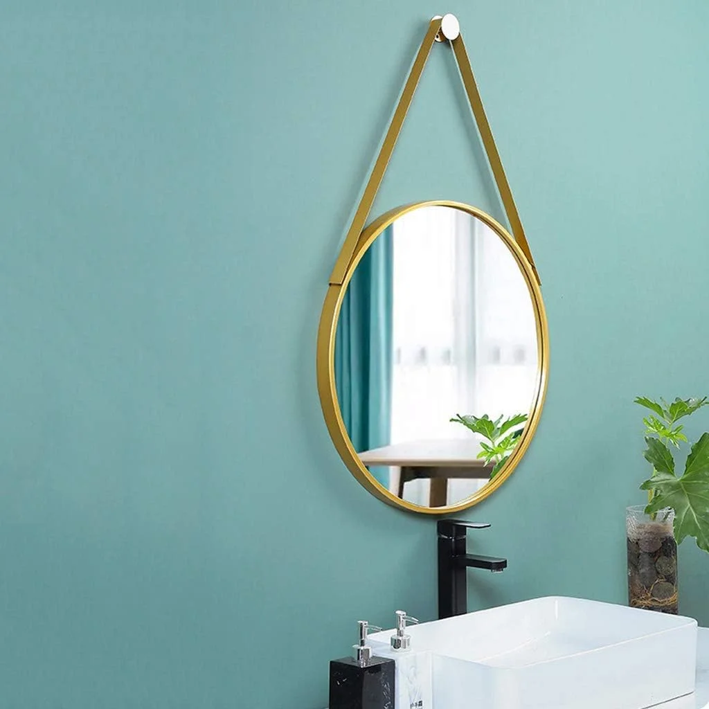 آینه آرایشی آینه حمام آینه رومیزی گرد با طناب آویز فلزی با کیفیت بالا برای اتاق خواب/طلایی/40 سانتی متر (رنگ: طلایی، اندازه: 50 سانتی متر) آینه آرایشی آینه حمام آینه رومیزی گرد با طناب آویز فلزی با کیفیت بالا برای اتاق خواب/طلایی/40 سانتی متر (رنگ: طلایی، اندازه: 50 سانتی متر)