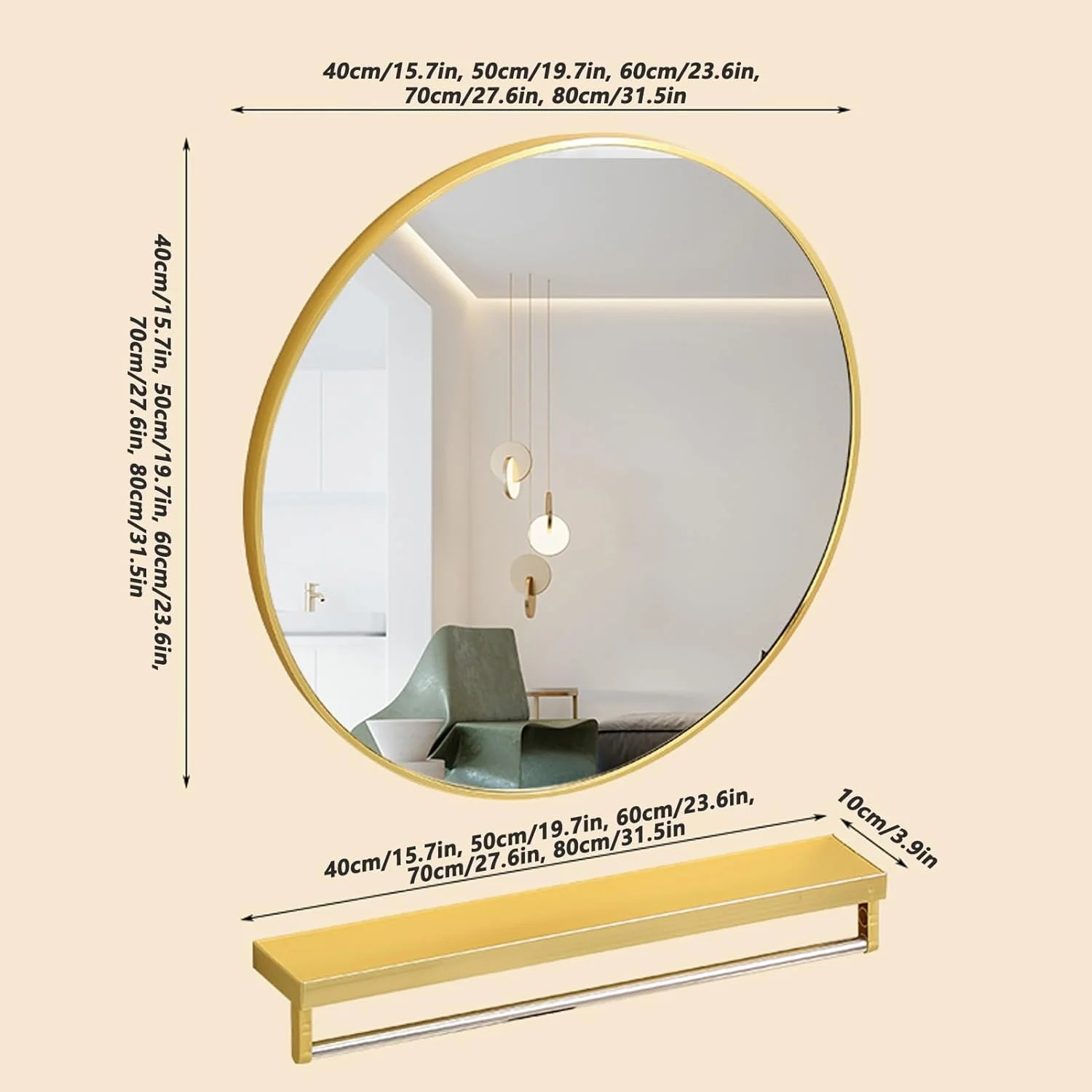 آینه دیواری برای حمام، آینه دیواری گرد با قاب فلزی، آینه روشویی حمام برای دیوار، اتاق نشیمن، اتاق خواب، روشویی، ورودی، راهرو (رنگ: مشکیB، اندازه: 40 سانتی متر / 15.7 اینچ) آینه دیواری برای حمام، آینه دیواری گرد با قاب فلزی، آینه روشویی حمام برای دیوار، اتاق نشیمن، اتاق خواب، روشویی، ورودی، راهرو (رنگ: مشکیB، اندازه: 40 سانتی متر / 15.7 اینچ)