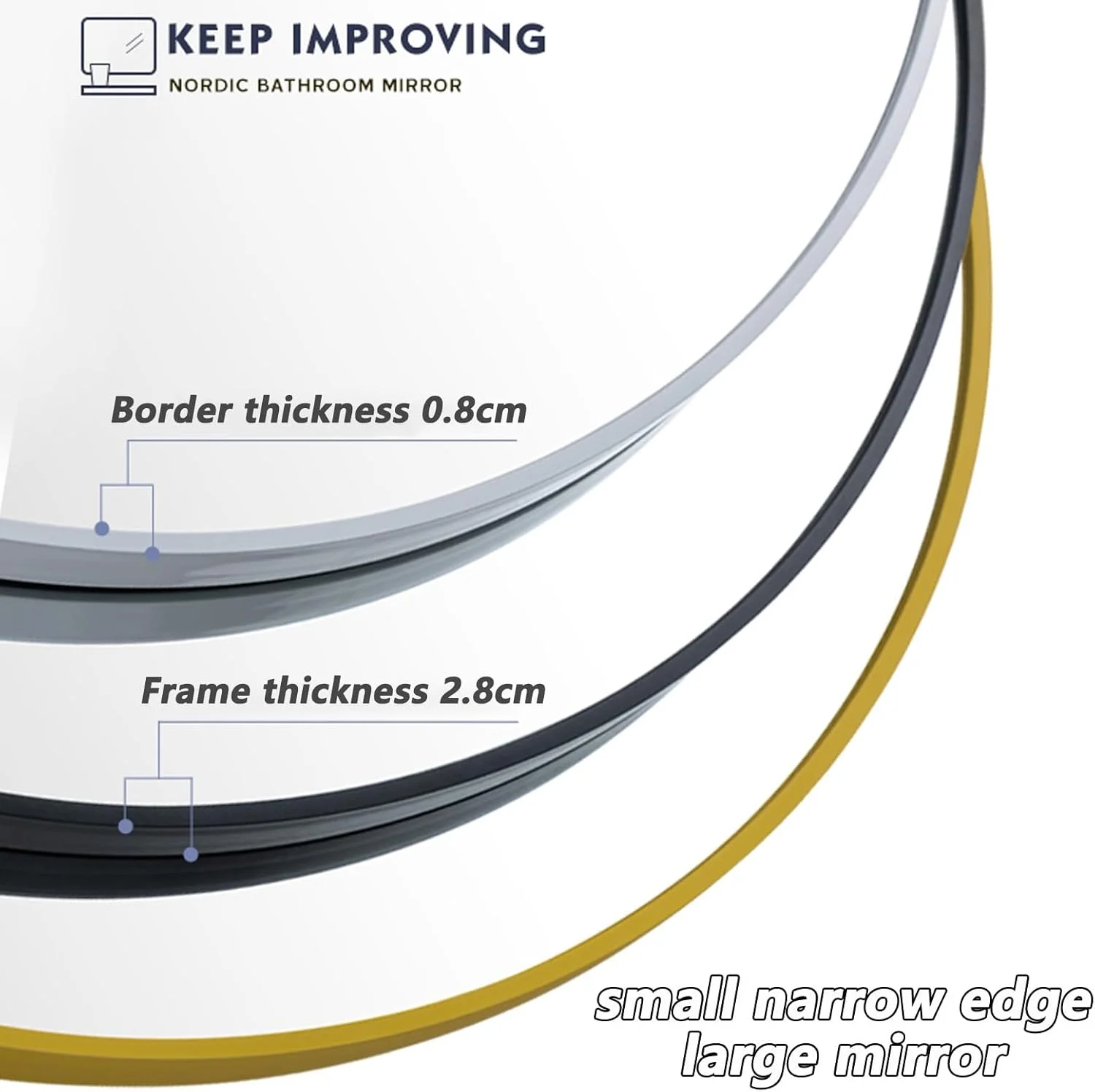 آینه دیواری برای حمام، آینه دیواری گرد با قاب فلزی، آینه روشویی حمام برای دیوار، اتاق نشیمن، اتاق خواب، روشویی، ورودی، راهرو (رنگ: مشکیB، اندازه: 40 سانتی متر / 15.7 اینچ) آینه دیواری برای حمام، آینه دیواری گرد با قاب فلزی، آینه روشویی حمام برای دیوار، اتاق نشیمن، اتاق خواب، روشویی، ورودی، راهرو (رنگ: مشکیB، اندازه: 40 سانتی متر / 15.7 اینچ)