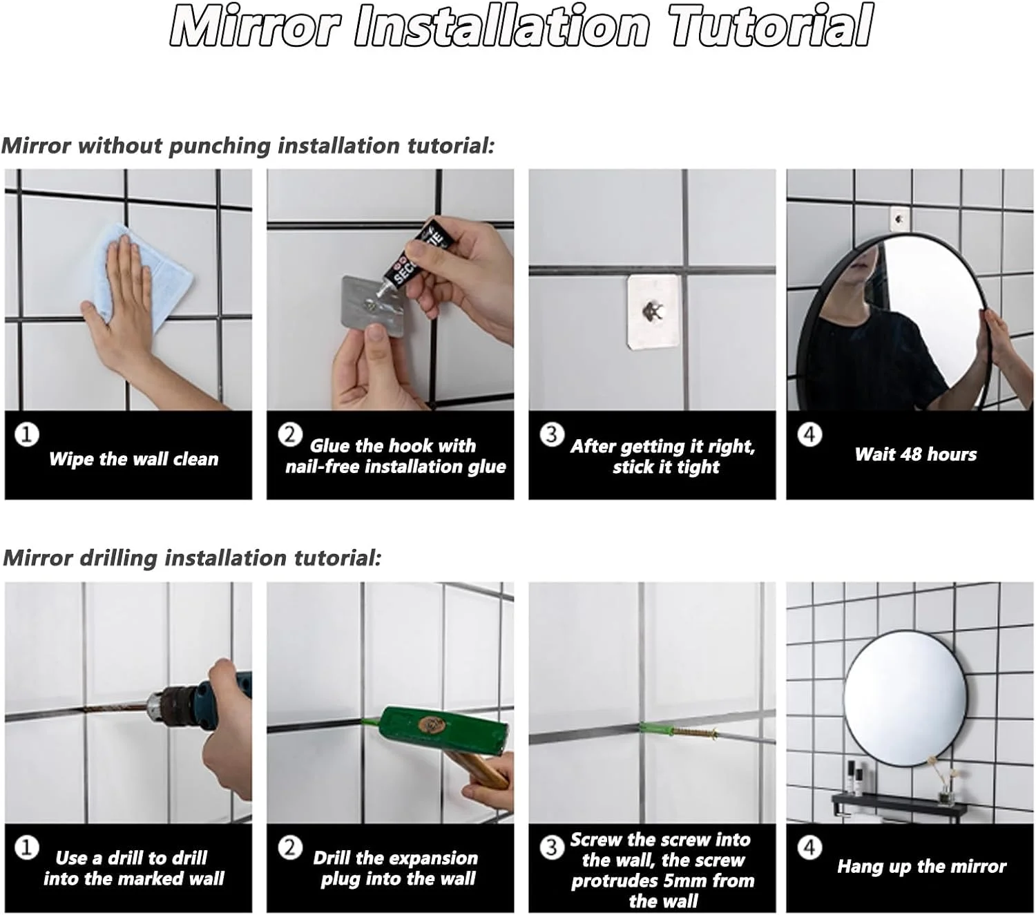 آینه دیواری برای حمام، آینه دیواری گرد با قاب فلزی، آینه روشویی حمام برای دیوار، اتاق نشیمن، اتاق خواب، روشویی، ورودی، راهرو (رنگ: مشکیB، اندازه: 40 سانتی متر / 15.7 اینچ) آینه دیواری برای حمام، آینه دیواری گرد با قاب فلزی، آینه روشویی حمام برای دیوار، اتاق نشیمن، اتاق خواب، روشویی، ورودی، راهرو (رنگ: مشکیB، اندازه: 40 سانتی متر / 15.7 اینچ)