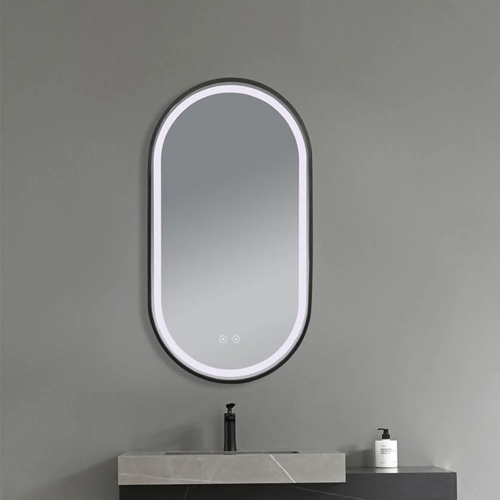 آینه ال ای دی میلانو با شیشه ضد بخار 450 میلی متر مناسب میز آرایش، اتاق پرو | آینه روشویی دیواری شفاف با نور ال ای دی | آینه آرایش با چراغ | دکوراسیون مدرن حمام - (45x5x85) سانتی متر