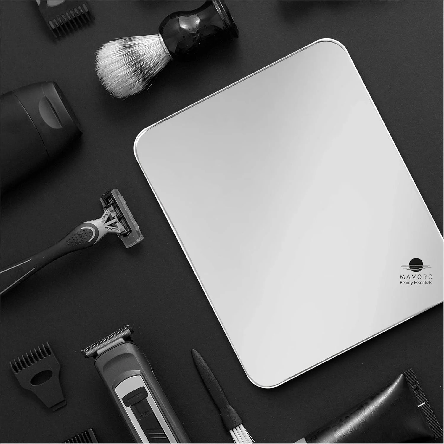 آینه اصلاح Mavoro برای دوش - آینه دوش چسبی 3M. آینه اکریلیک 18x23 سانتی‌متری - آینه نشکن با بخار کمتر. آینه بدون قاب شیک. آینه پوست‌کنی و چسبی، آینه ایمنی بدون شیشه برای کودکان