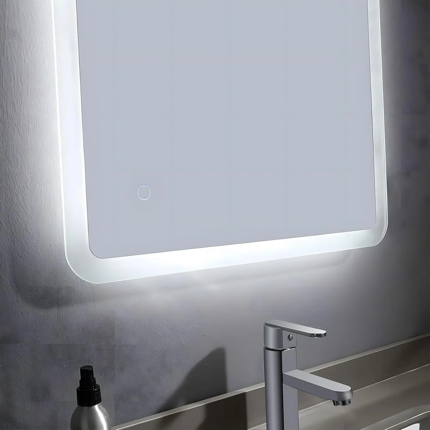 آینه حمام ال ای دی MIQU، ابعاد 80 در 60 سانتی متر، آینه بزرگ با نور، کلید لمسی، دیمر دار، مستطیلی، آینه دیواری با بلوتوث + دوشاخه + 3 رنگ نور آینه حمام ال ای دی MIQU، ابعاد 80 در 60 سانتی متر، آینه بزرگ با نور، کلید لمسی، دیمر دار، مستطیلی، آینه دیواری با بلوتوث + دوشاخه + 3 رنگ نور