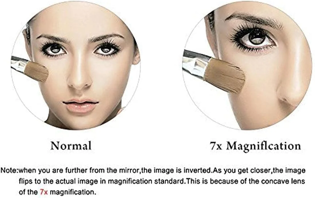 آینه آرایشی دیواری، آینه گرد آرایش، آینه حمام با چرخش 360 درجه، برای آرایش، اصلاح