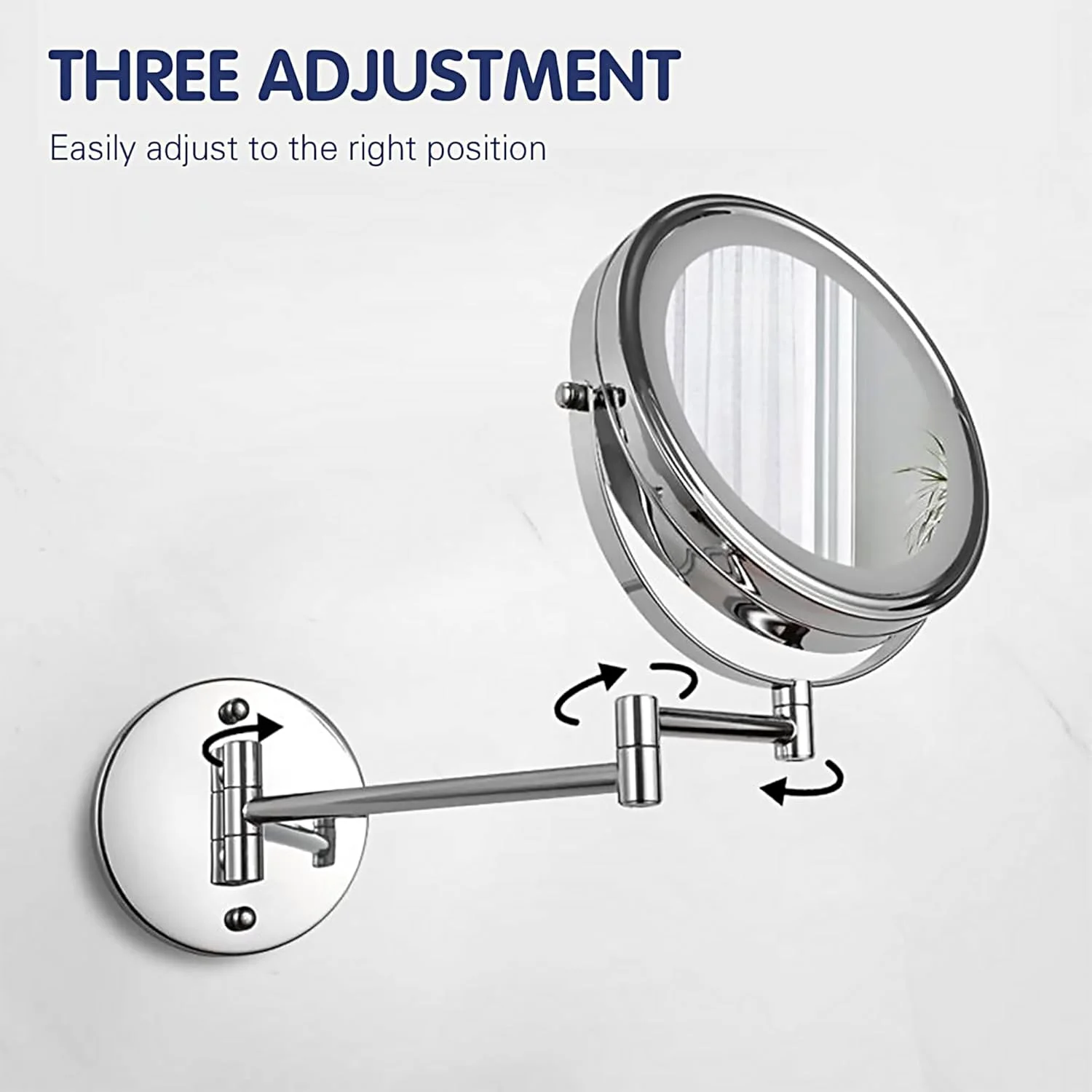 آینه آرایشی بزرگنمایی 1X/5X مونیرف با چراغ های LED، آینه آرایشی دیواری با باتری AAA و 3 رنگ نور و صفحه لمسی دیمر دار، آینه روشنایی دار 7 اینچی/18 سانتی متری آینه آرایشی بزرگنمایی 1X/5X مونیرف با چراغ های LED، آینه آرایشی دیواری با باتری AAA و 3 رنگ نور و صفحه لمسی دیمر دار، آینه روشنایی دار 7 اینچی/18 سانتی متری