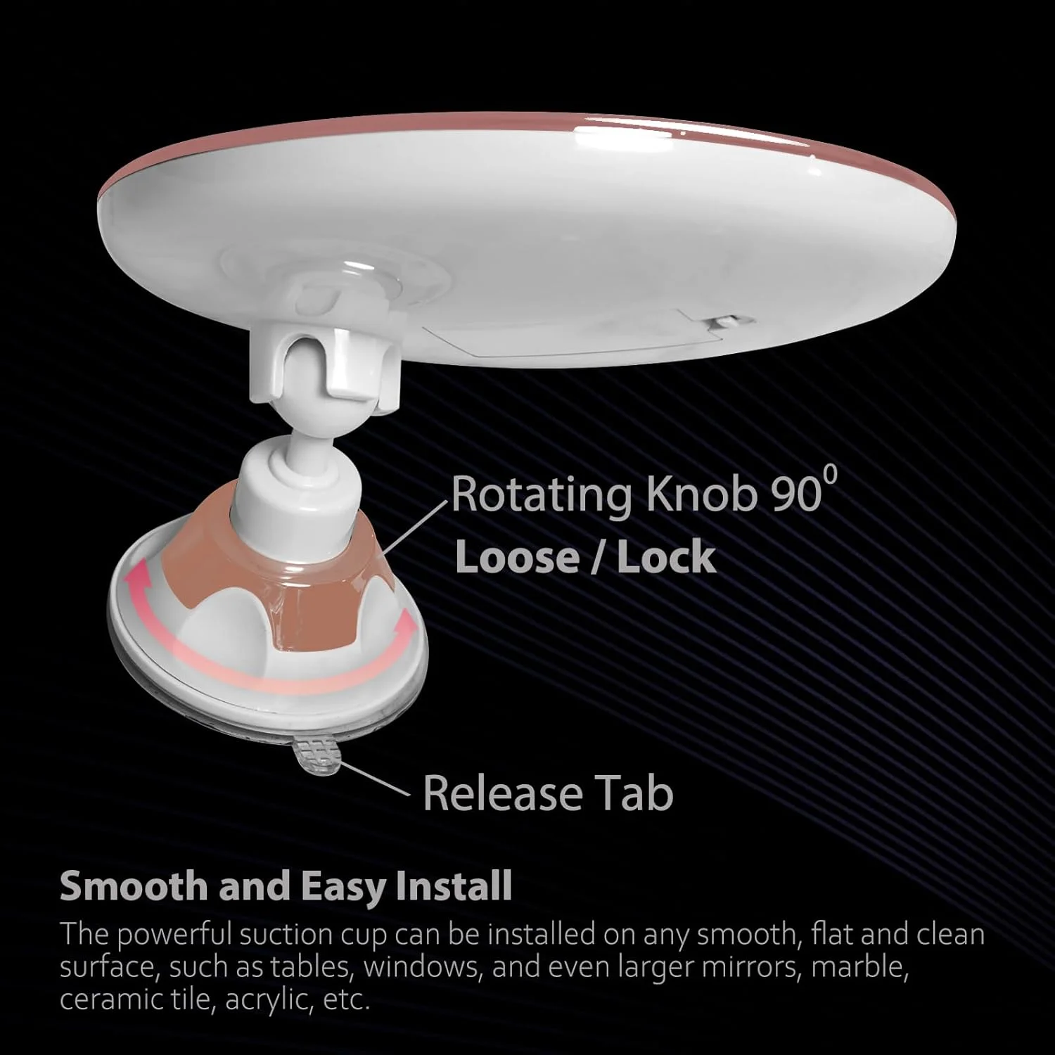 آینه آرایشی چراغ دار 8 اینچی - آینه بزرگنمایی 10 برابر با مکنده - آینه حمام - نصب آسان - مفصل چرخان 360 درجه (طلایی) آینه آرایشی چراغ دار 8 اینچی - آینه بزرگنمایی 10 برابر با مکنده - آینه حمام - نصب آسان - مفصل چرخان 360 درجه (طلایی)