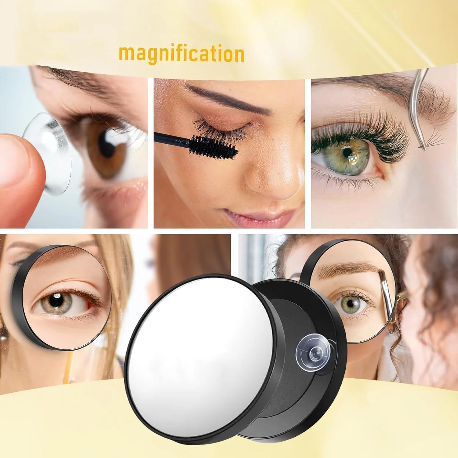 آینه آرایشی بزرگنمایی، آینه آرایشی کوچک و جمع و جور با بزرگنمایی 30 برابر برای زنان، مردان و دختران، آینه آرایشی قابل حمل 8.8 سانتی متری / 3.5 اینچی با مکنده و موچین برای خانه، حمام، دفتر و مسافرت آینه آرایشی بزرگنمایی، آینه آرایشی کوچک و جمع و جور با بزرگنمایی 30 برابر برای زنان، مردان و دختران، آینه آرایشی قابل حمل 8.8 سانتی متری / 3.5 اینچی با مکنده و موچین برای خانه، حمام، دفتر و مسافرت