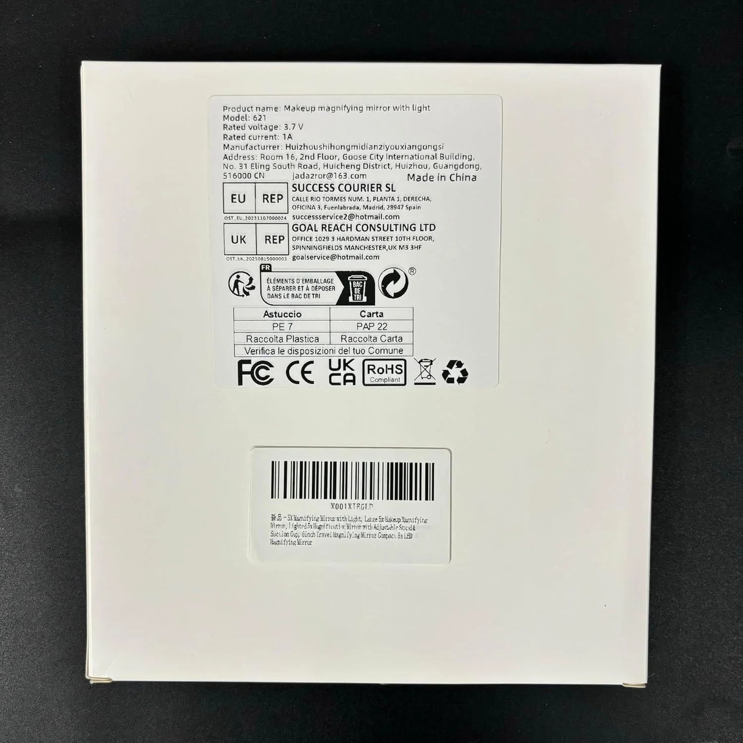 آینه بزرگنمایی 5 برابر با نور، آینه آرایشی بزرگنمایی 5x بزرگ، آینه بزرگنمایی 5x با نور و پایه قابل تنظیم و فنجان مکش، آینه مسافرتی جمع و جور 5x LED