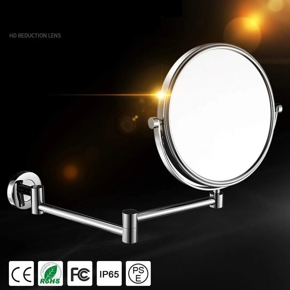 آینه آرایشی دیواری دو طرفه 8 اینچی با بزرگنمایی 10 برابر، چرخش 360 درجه دو طرفه، آینه اصلاح و آرایش قابل گسترش Leunlee آینه آرایشی دیواری دو طرفه 8 اینچی با بزرگنمایی 10 برابر، چرخش 360 درجه دو طرفه، آینه اصلاح و آرایش قابل گسترش Leunlee