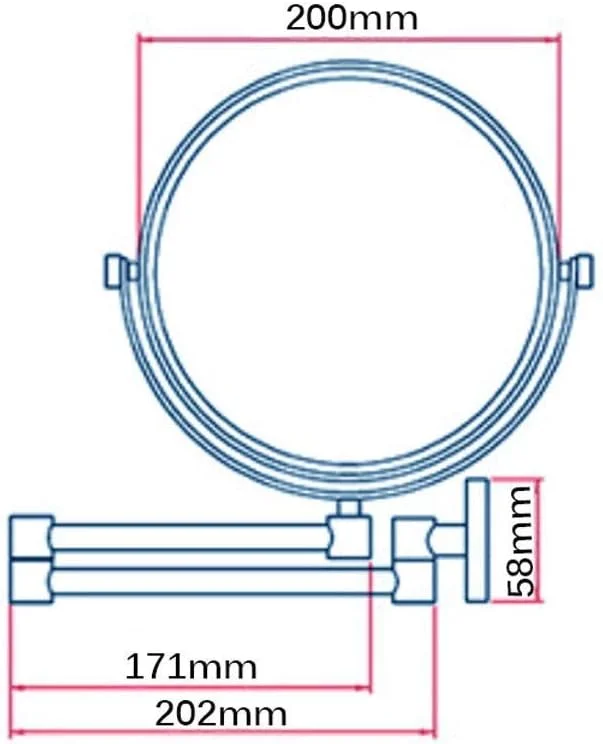 آینه آرایشی دیواری دو طرفه 8 اینچی با بزرگنمایی 10 برابر، چرخش 360 درجه دو طرفه، آینه اصلاح و آرایش قابل گسترش Leunlee آینه آرایشی دیواری دو طرفه 8 اینچی با بزرگنمایی 10 برابر، چرخش 360 درجه دو طرفه، آینه اصلاح و آرایش قابل گسترش Leunlee