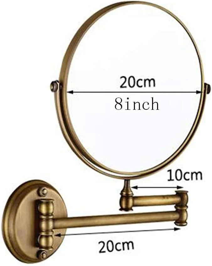 آینه آرایشی، آینه زیبایی با بزرگنمایی 3 برابر، آینه دو طرفه دیواری حمام با چرخش 360 درجه، آینه آرایشی قابل افزایش، رنگ عتیقه (رنگ عتیقه 8 اینچ) آینه آرایشی، آینه زیبایی با بزرگنمایی 3 برابر، آینه دو طرفه دیواری حمام با چرخش 360 درجه، آینه آرایشی قابل افزایش، رنگ عتیقه (رنگ عتیقه 8 اینچ)