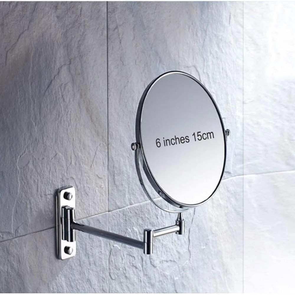 آینه آرایشی بزرگنمایی 3 برابری، آینه زیبایی چرخان 6 اینچی، آینه آرایشی تاشو، آینه رومیزی آویز دیواری حمام (نقره ای 6 اینچ 3X) آینه آرایشی بزرگنمایی 3 برابری، آینه زیبایی چرخان 6 اینچی، آینه آرایشی تاشو، آینه رومیزی آویز دیواری حمام (نقره ای 6 اینچ 3X)