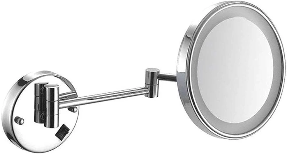 آینه آرایشی دیواری با بزرگنمایی 5 برابر، آینه اصلاح صورت، آینه حمام با نور LED، نصب مخفی با قابلیت تنظیم و امتداد، 8 اینچ آینه آرایشی دیواری با بزرگنمایی 5 برابر، آینه اصلاح صورت، آینه حمام با نور LED، نصب مخفی با قابلیت تنظیم و امتداد، 8 اینچ
