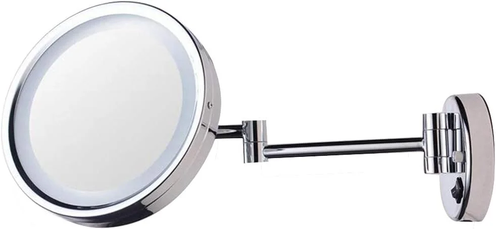 آینه آرایشی با چراغ، آینه زیبایی دیواری با بزرگنمایی 3 برابر، آینه حمام تلسکوپی، آینه آرایشی LED با اتصال سیمی