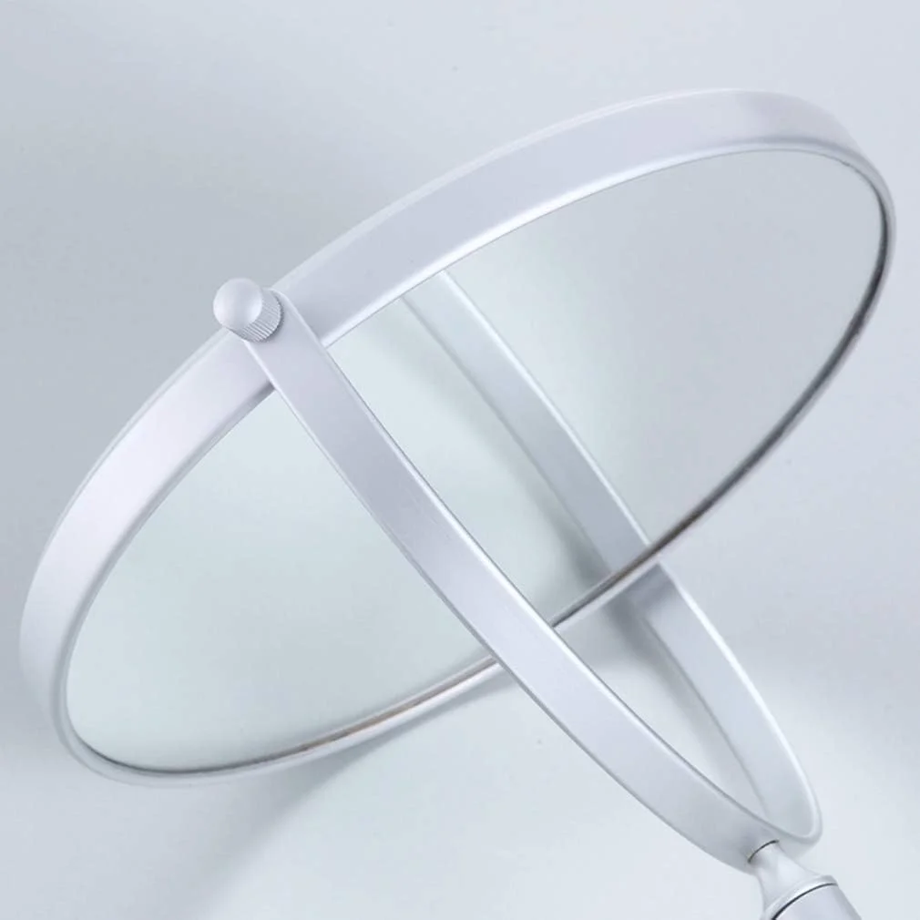 آینه آرایشی، آینه آرایشی با بزرگنمایی 3 برابر، آینه دو طرفه دیواری، آینه زیبایی با چرخش 360 درجه، آینه حمام قابل افزایش، نقره ای (نقره ای 8 اینچ)