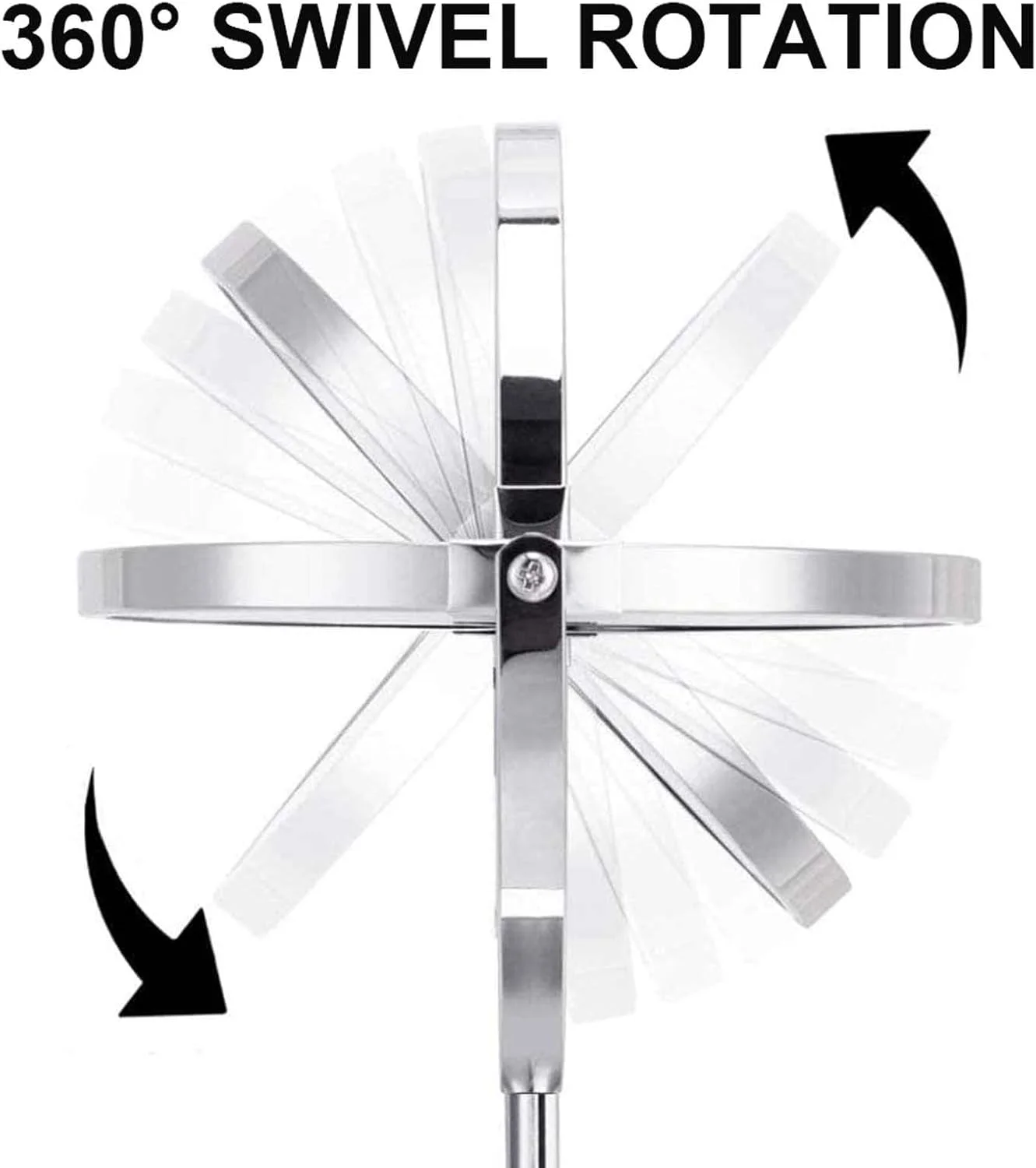 آینه آرایشی دیواری با بزرگنمایی 10 برابر، آینه حمام دیواری گرد با قابلیت بزرگنمایی 8 اینچی، آینه آرایشی چرخان دو طرفه دیواری، با بازوی 15 اینچی