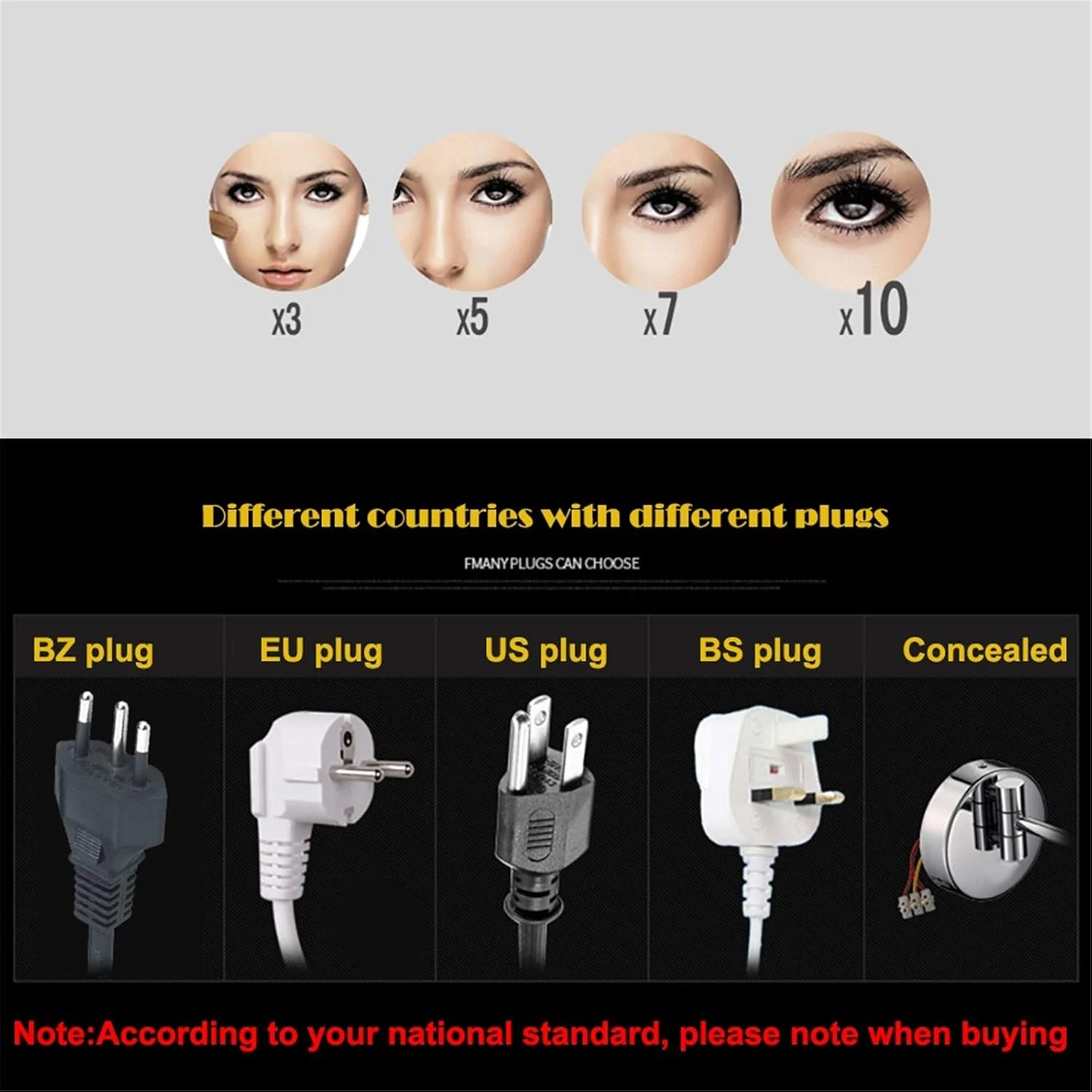 آینه آرایشی LED، آینه بزرگنمایی برنجی 8 اینچی، آینه اصلاح دیواری حمام، آینه چرخان 360 درجه و قابل افزایش با دوشاخه، کروم، 3X LEOWE آینه آرایشی LED، آینه بزرگنمایی برنجی 8 اینچی، آینه اصلاح دیواری حمام، آینه چرخان 360 درجه و قابل افزایش با دوشاخه، کروم، 3X LEOWE